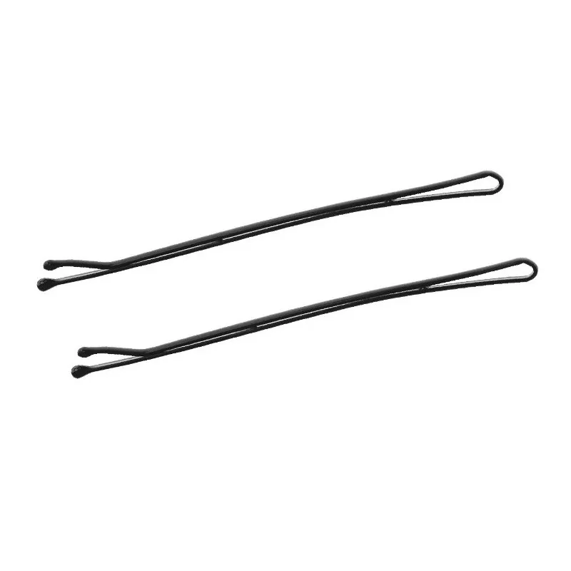 Невидимки для волосся рівні Tico Professional (300624) - Чорні (довжина 70 мм, вага 200 грам)