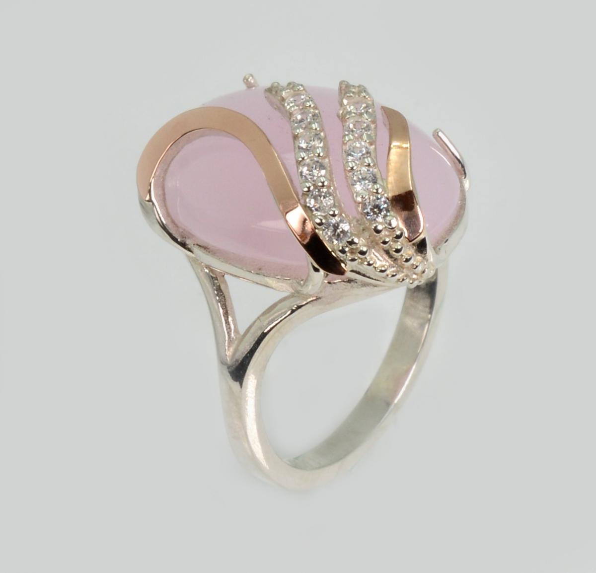 Каблучка із срібла з золотом, фото 1