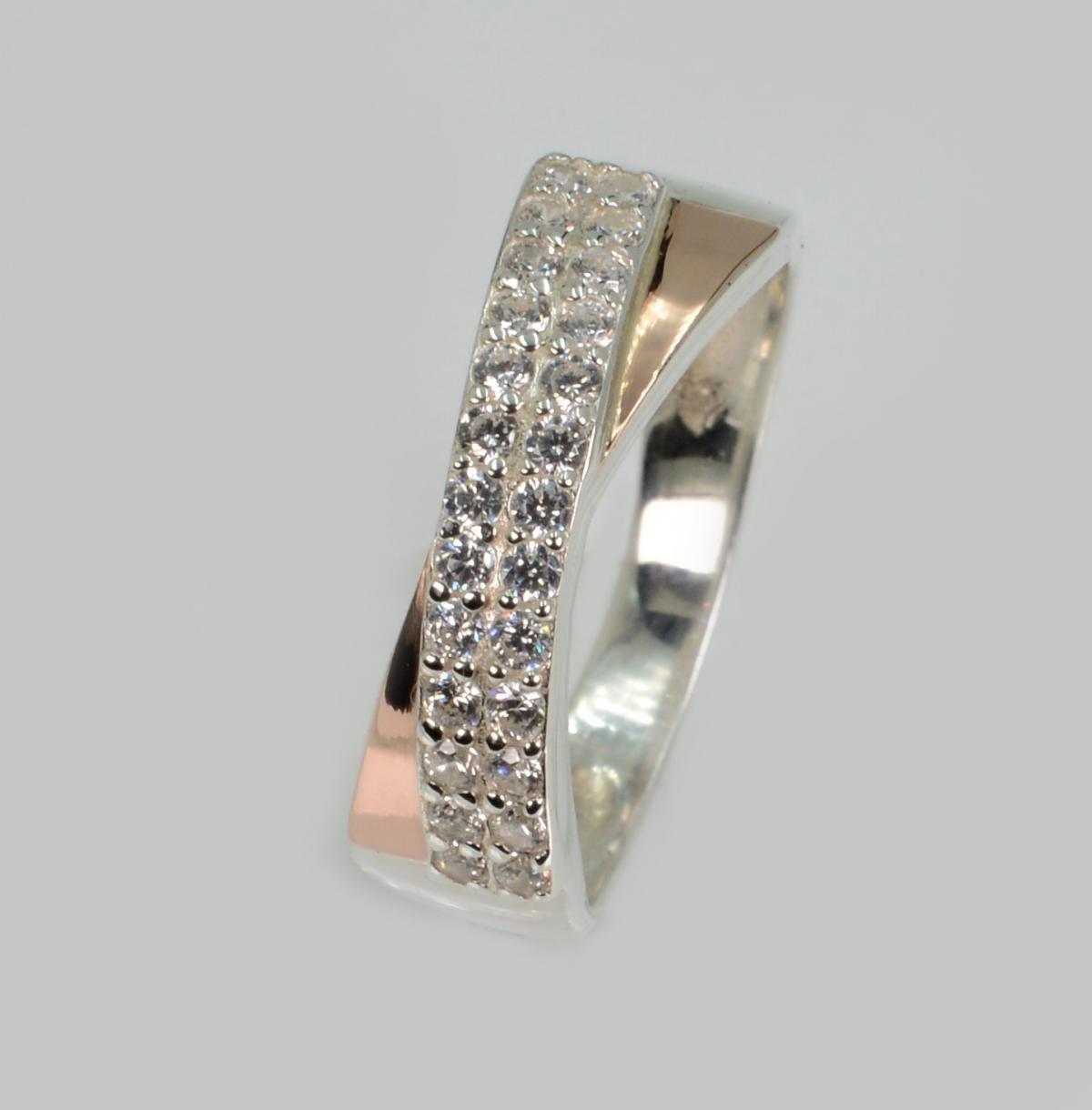 Срібна каблучка з золотими пластинами, фото 1