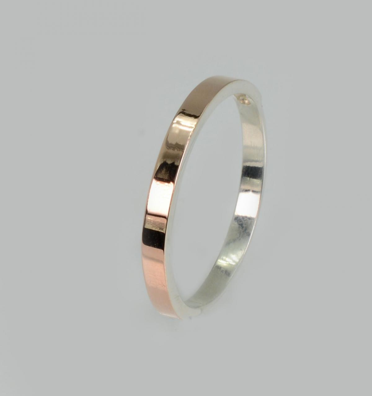 Срібна каблучка с напайками из золота, фото 1