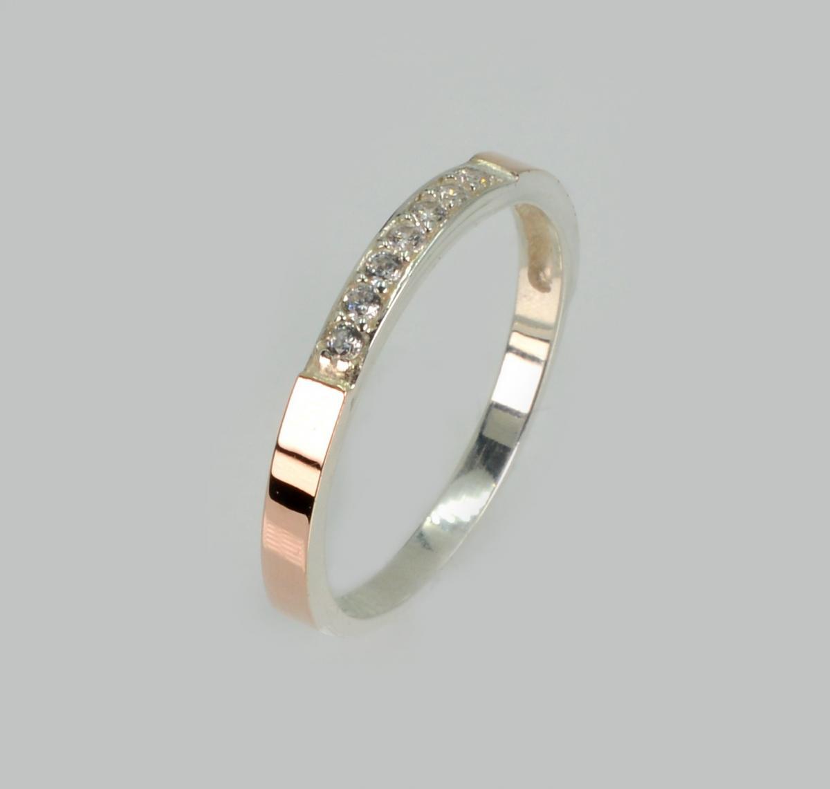 Срібна каблучка з золотими накладками, фото 1