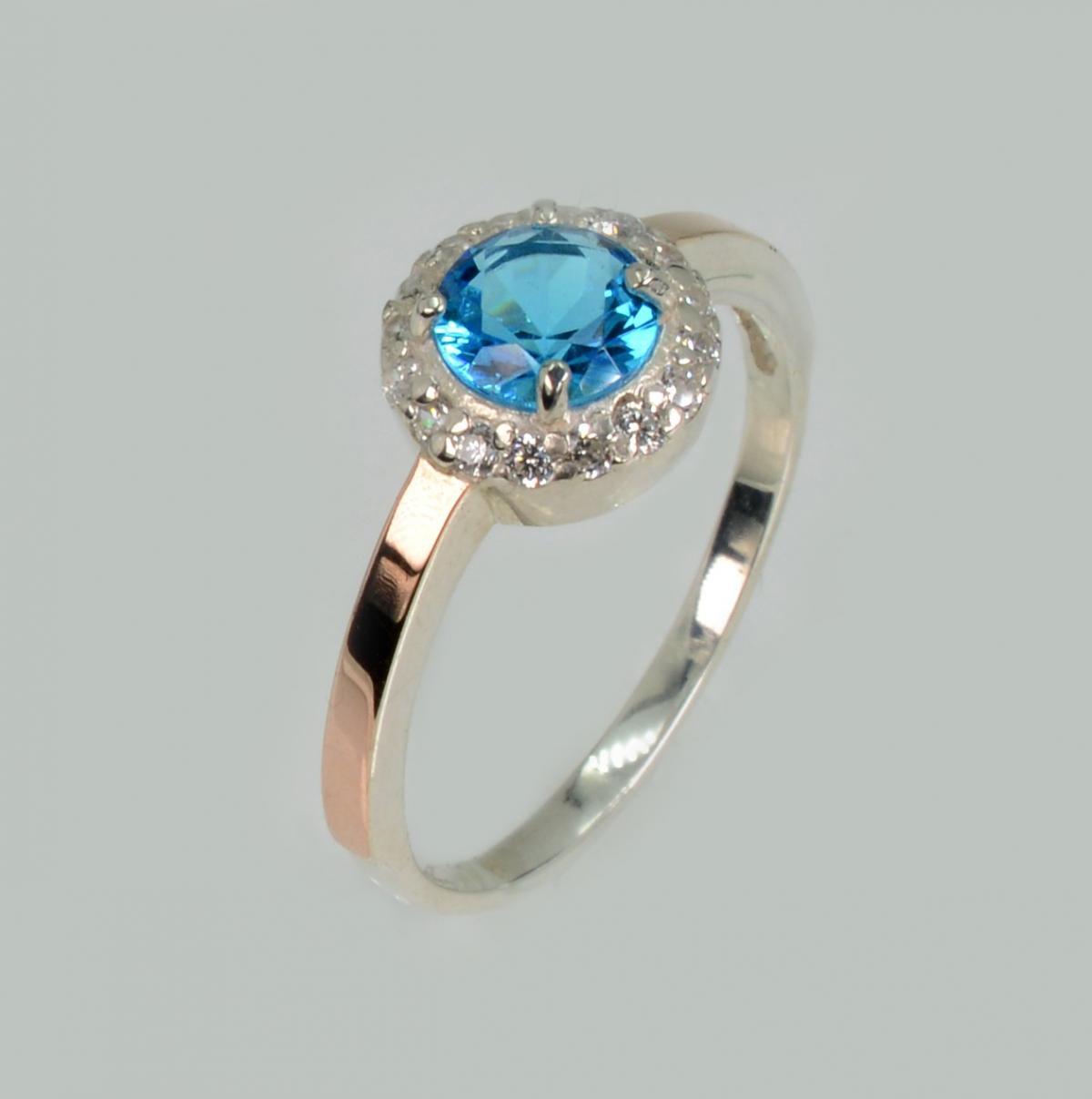 Срібна каблучка с напайками из золота, фото 1