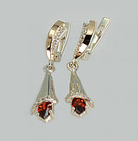 Срібні сережки з золотими напайками