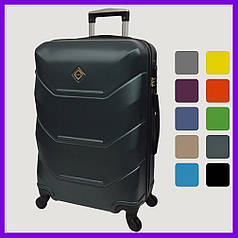 Валіза дорожня пластикова на колесах Bonro 2019 L велика смарагдова з висувною ручкою і кодовим замком