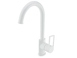 Змішувач для мийки AIM, бічна ручка, латунь, колір БІЛИЙ DG06550 frosted white