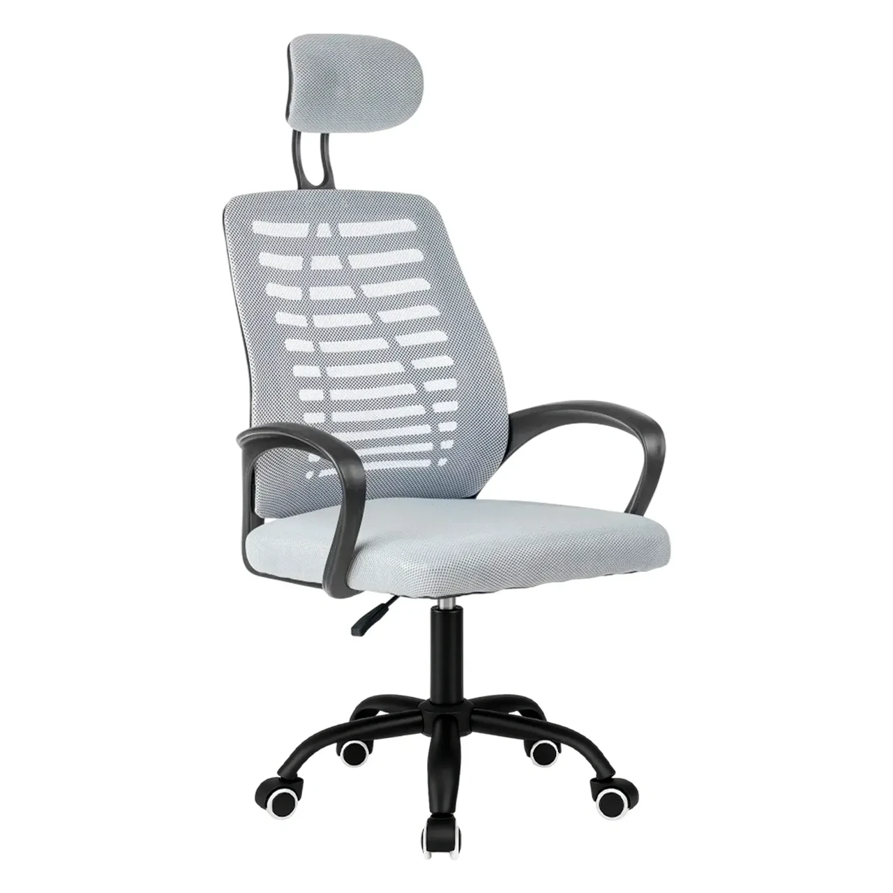 Крісло комп'ютерне 4Points Crystal стілець офісний з сітки тканини металева основа для роботи офісу дому Сірий, фото 1
