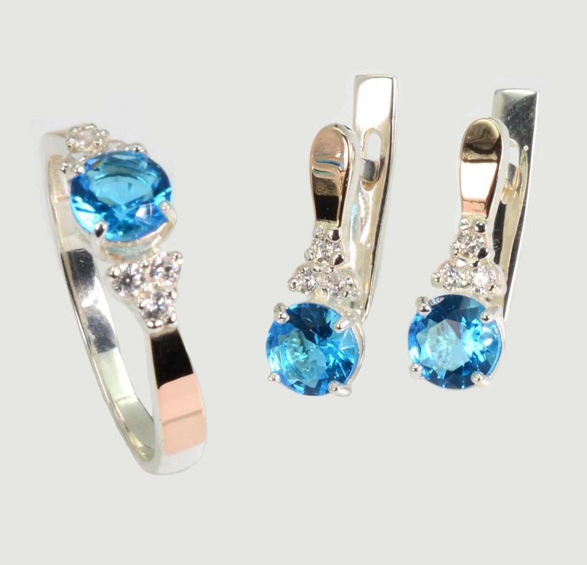 Срібний гарнітур з золотом, фото 1