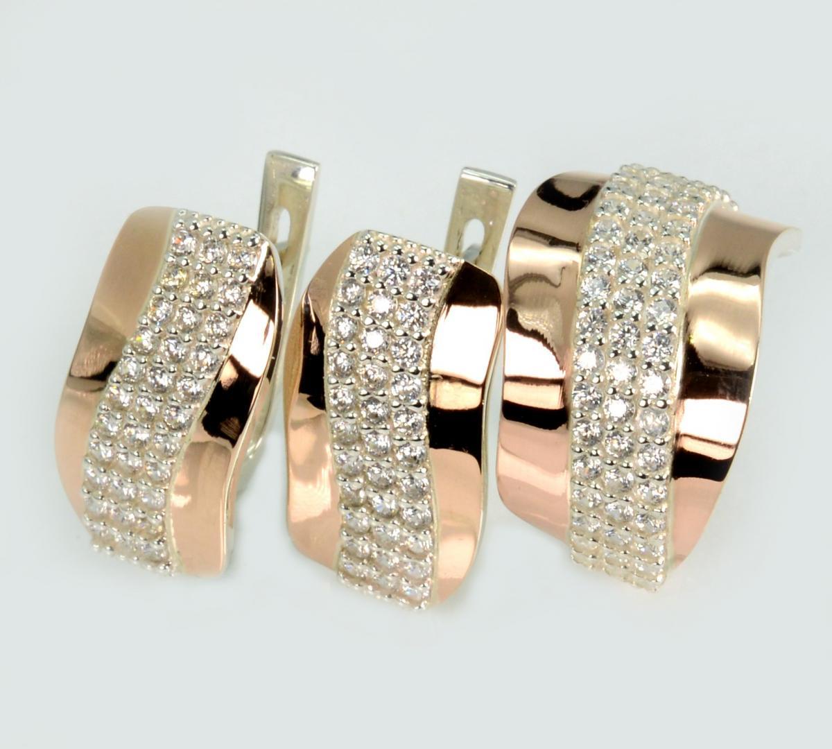 Срібний гарнітур з золотими накладками, фото 1