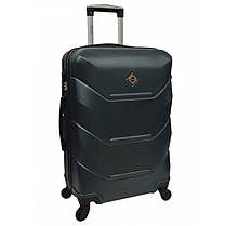 Валіза дорожня пластикова на колесах Bonro 2019 L велика смарагдова з висувною ручкою і кодовим замком, фото 4