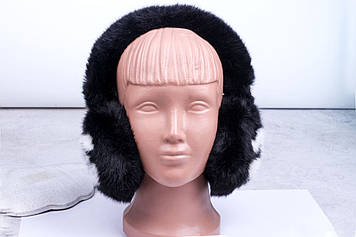 Навушники чорні хутряні