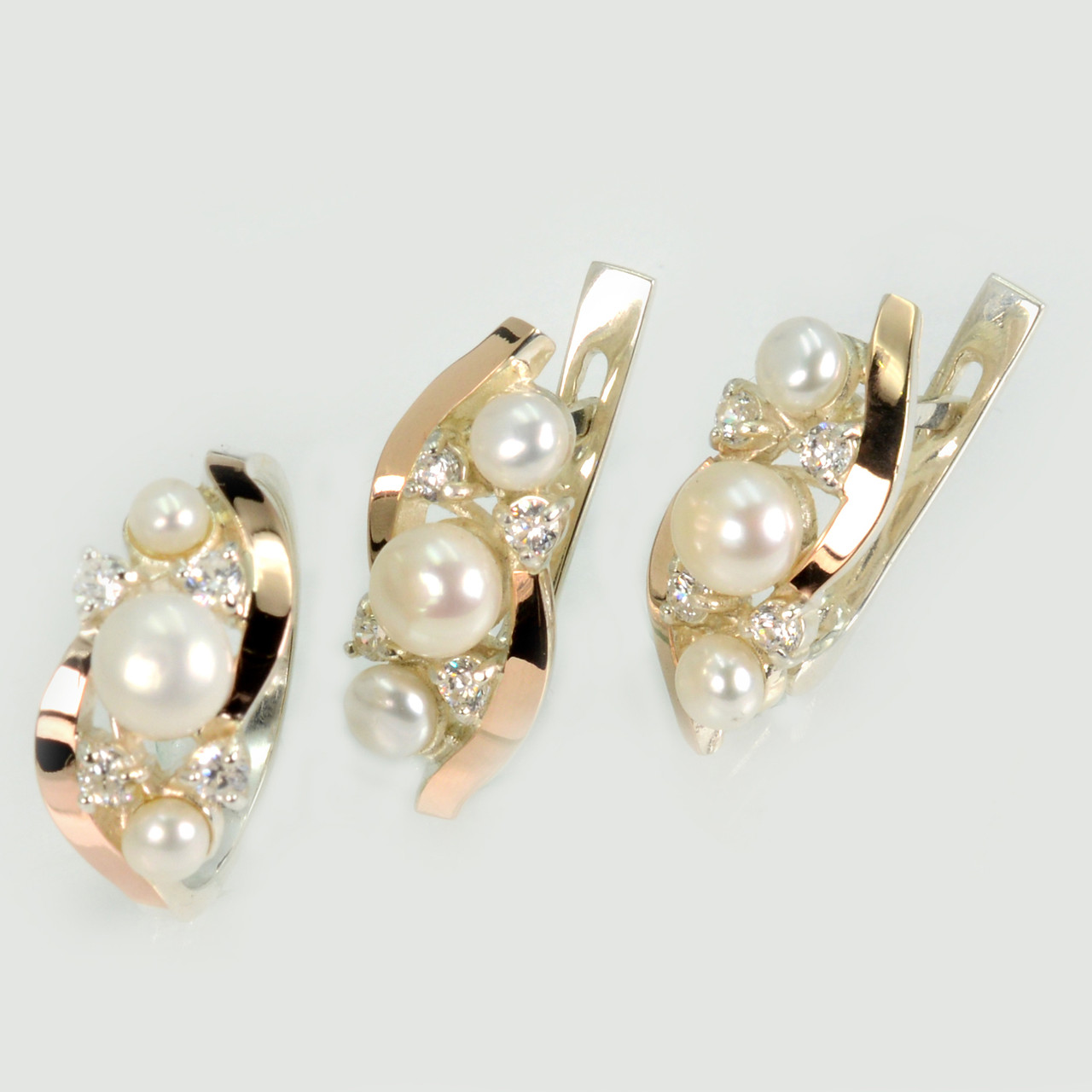 Срібний набір з жемчугом, фото 1