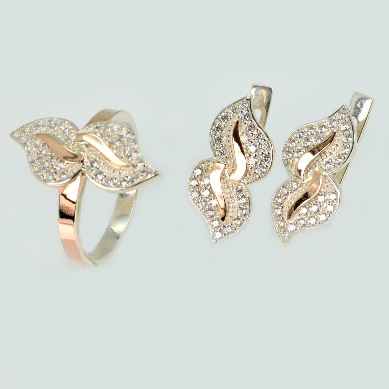 Набір каблучка і сережки срібні, фото 1