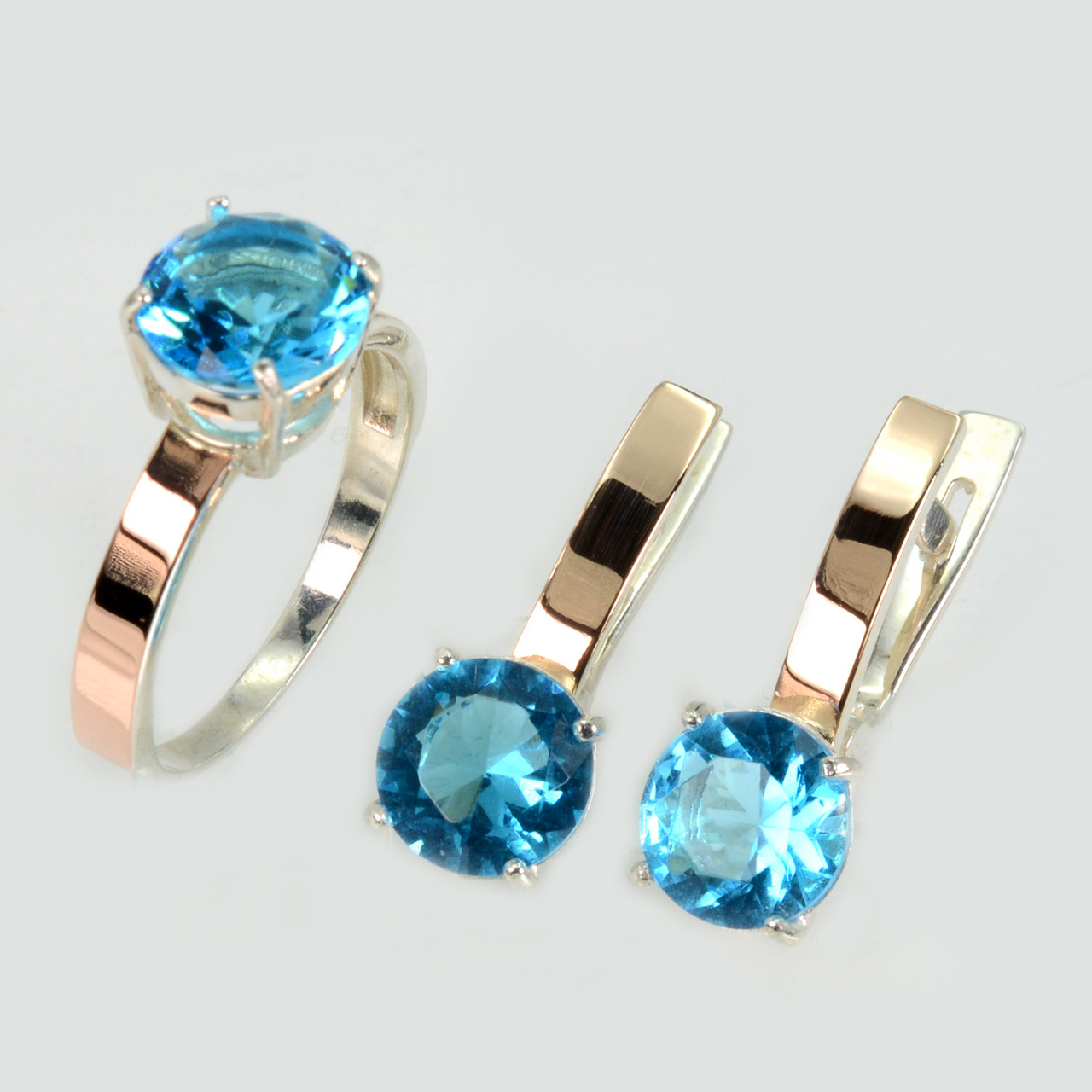 Срібний гарнітур із золотими вставками, фото 1