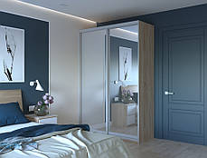 Шафа-купе двохдверна Doros Сіті Лайт 150х60х225 см Дуб сонома/2 Дзеркала PREMIUM