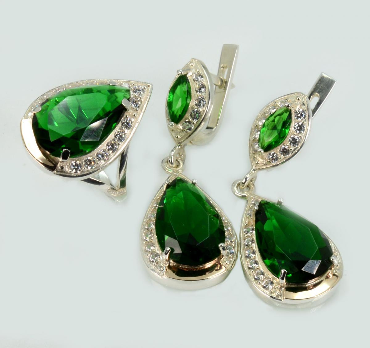 Срібний набір з напайками з золота, фото 1