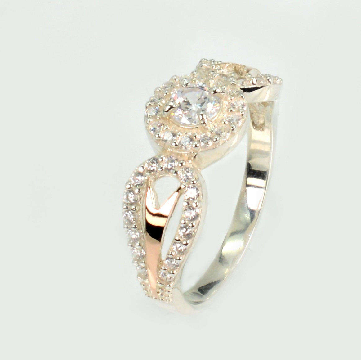 Срібна каблучка з золотими пластинами, фото 1