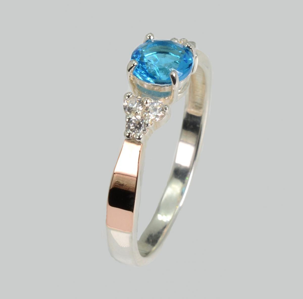 Срібна каблучка з золотом, фото 1