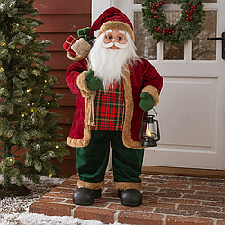 Новорічний Санта-Клаус ліхтарем червоний, великий різдвяний Санта-Клаус 80 см