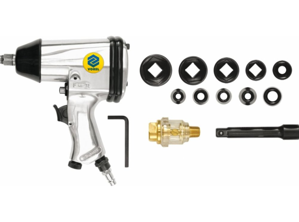 Гайковерт пневматичний VOREL 1/2" + аксесуари + кейс 81101