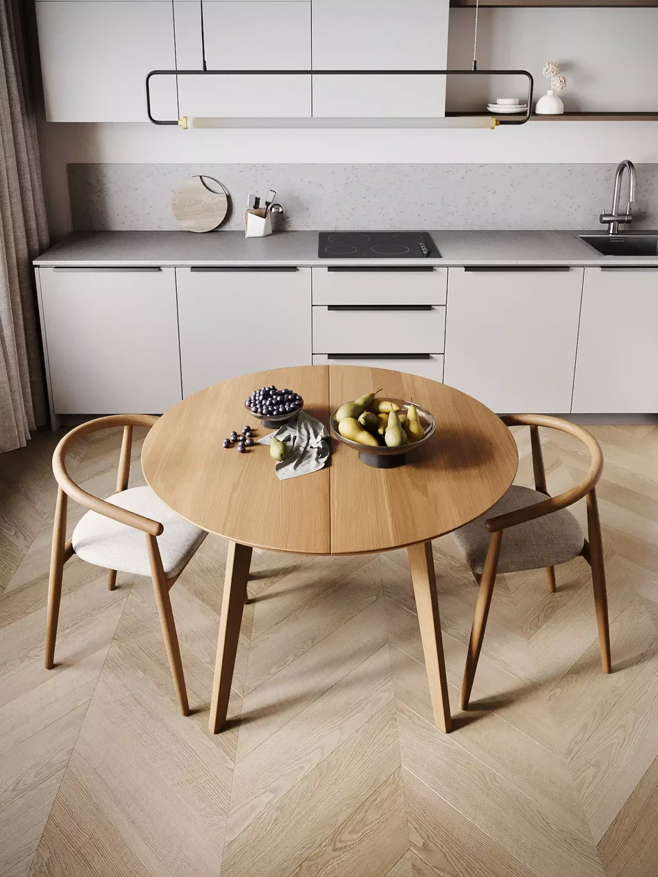 Розсувний дерев'яний стіл "Мітті" з масиву ясен, фото 1