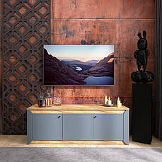 Тумба під телевізор Еверест Нордік ТВ-1500 Графіт + Дуб крафт золотий PREMIUM