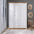 Шафа тридверна Еверест Нордік-1400 Білий + Дуб крафт золотий PREMIUM, фото 8