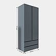 Шафа дводверна Еверест ШЛ-2 Лайт Графіт PREMIUM, фото 7