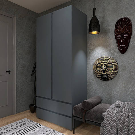 Шафа дводверна Еверест ШЛ-2 Лайт Графіт PREMIUM, фото 1