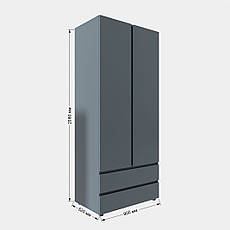 Шафа дводверна Еверест ШЛ-2 Лайт Графіт PREMIUM, фото 3