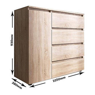 Комод Еверест КЛ-3 Лайт (телескопічні) 105х38х93 см Дуб сонома PREMIUM, фото 2
