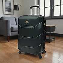 Валіза дорожня пластикова на колесах Bonro 2019 L велика смарагдова з висувною ручкою і кодовим замком, фото 2