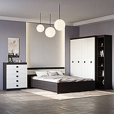 Спальня Соната Еверест Комплект 10 (модульна -5 елементів) венге темний + білий PREMIUM
