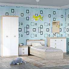 Спальня Дитяча Еверест Соната Комплект 7 (модульна - 4 елементи) дуб сонома + білий PREMIUM