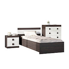 Спальня Дитяча Еверест Соната Комплект 8 (модульна - 3 елементи) венге темний + білий PREMIUM, фото 4