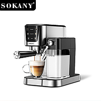 Електрична кавоварка SOKANY SK-04027 для дому 1350 Вт еспресо капучино та лате
