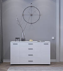 Комод для вітальні Еверест Бриз К-6 130х38х72.5 німфея альба (телескопи) PREMIUM, фото 4