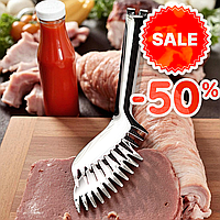 Щипці кулінарні 23×4 см, металеві губки з насічкою, пружина, фіксатор, подача м'яса та риби на гриль