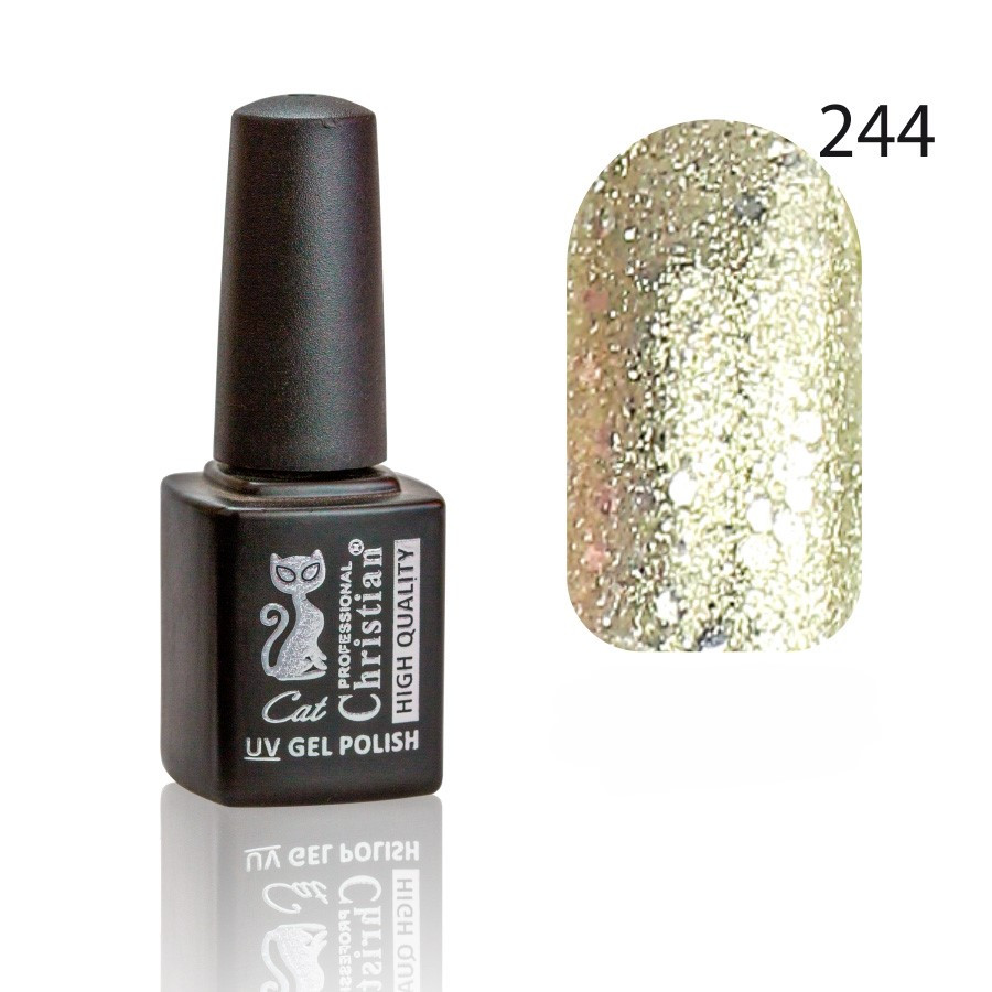 Гель-лак CGP-07HQ №244 8ml Срібло з мерехтінням