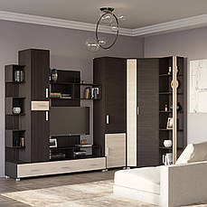 Стінка Еверест Бриз + Пенал 15 + Кутова шафа ШКУ-14 + Пенал 18 венге+дуб молочний PREMIUM