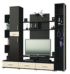 Стінка для вітальні Еверест Бриз + Пенал 18 венге + дуб молочний PREMIUM