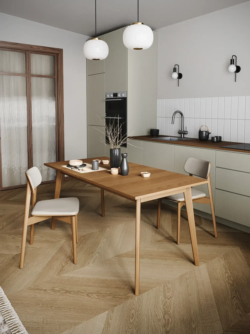 Розкладний прямокутний стіл "Мітті" з масиву ясен, фото 1