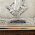 Об'ємне декоративне панно срібло "Янгол Хранитель" в рамі з натурального дерева, фото 5