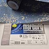 Шпалери флізелінові 0.53 × 10.05 м Marburg 58654, сині з бежевим для спальні, вітальні, кабінету, фото 5