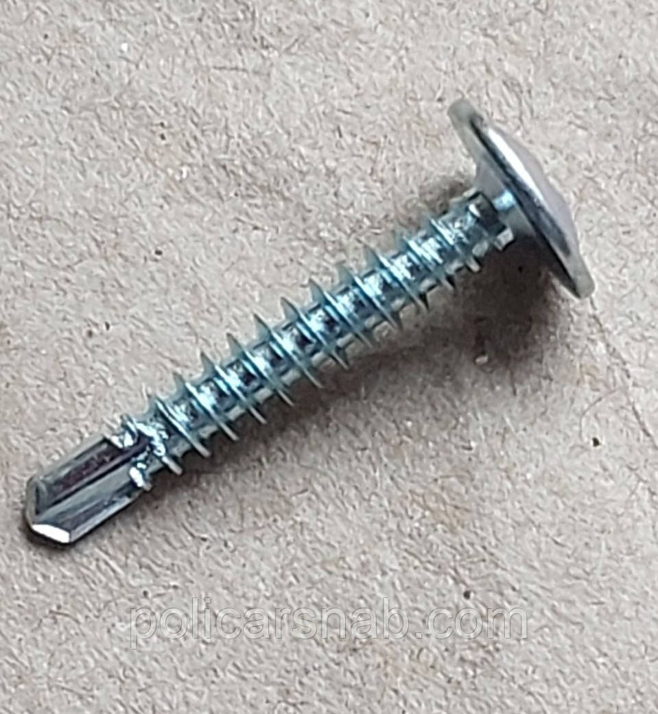 Саморіз з пресшайбою та буром по металу 4,2х25 мм оцинкований шуруп по металу DIN 7504 упаковка 500 шт, фото 1