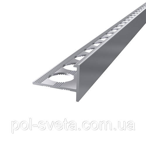 Профіль до плитки Алюмінієвий, Анодований Срібло ПАС-4549, фото 1