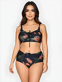 Купальник м'яка чашка на стяжці Fuba 0619-16 чорно-помаранчевий 52 54 56 58 60 розмір