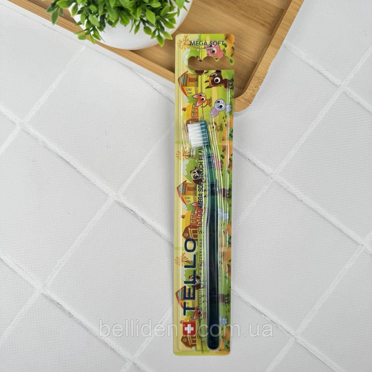 Дитяча  зубна щітка Tello Kids Mega soft 10400 від 0-3 років (синя), 1 шт