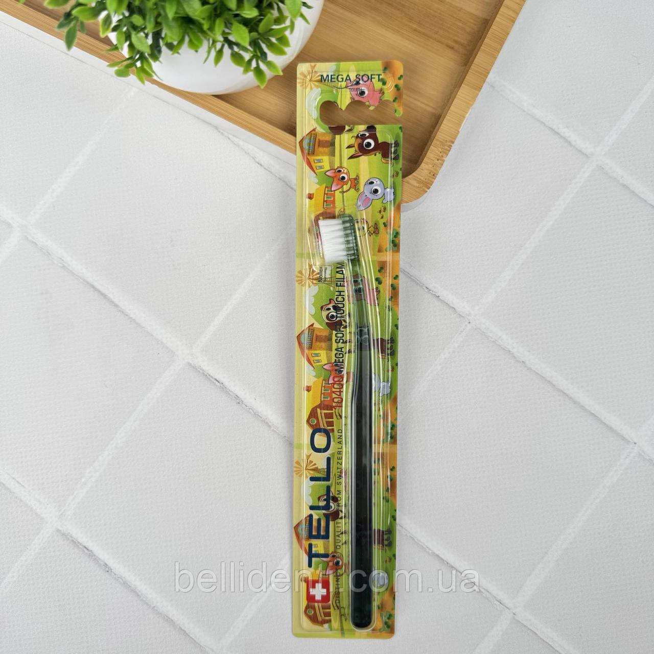 Дитяча  зубна щітка Tello Kids Mega soft 10400 від 0-3 років (зелена), 1 шт