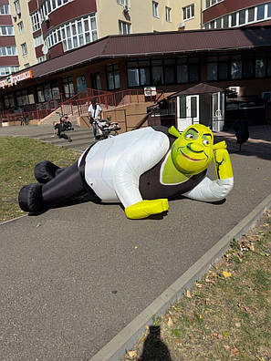 Надувна декорація Шрек 4 м для встановлення на дах кав’ярні або торгової точки, фото 2