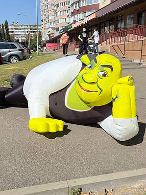 Надувна декорація Шрек 4 м для встановлення на дах кав’ярні або торгової точки, фото 1